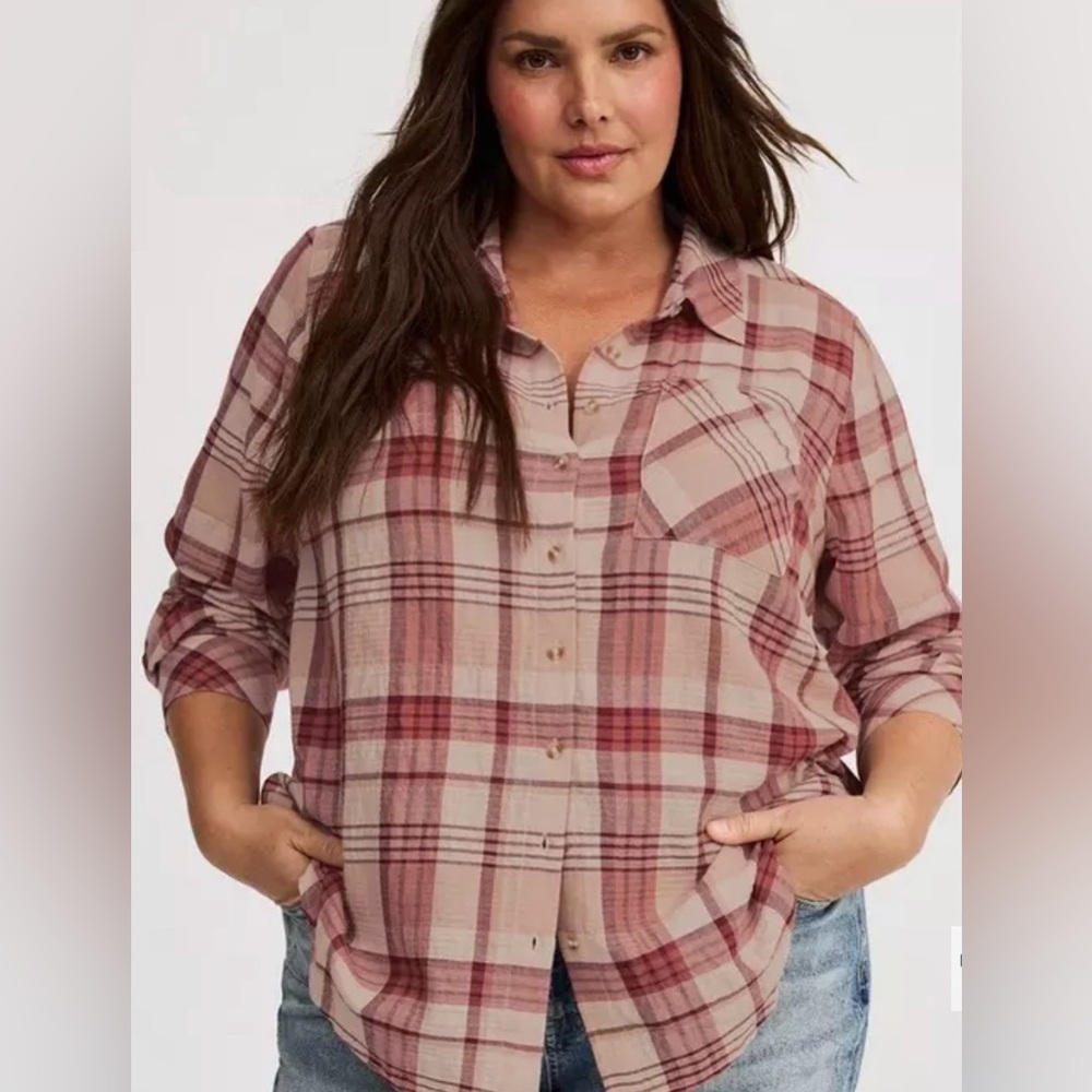 Torrid Harvest Plaid Button-Up Shirt
